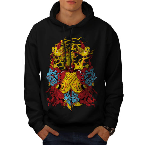 Heart Beats Prayer Mens Hoodie