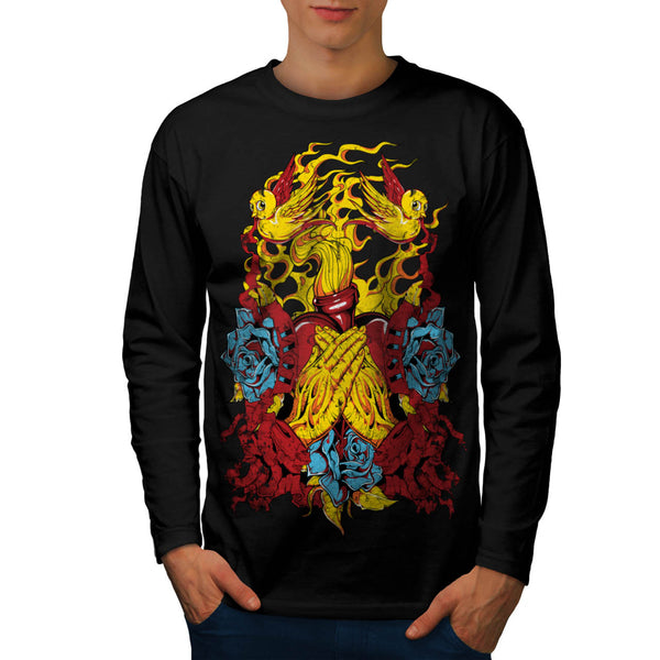 Heart Beats Prayer Mens Long Sleeve T-Shirt
