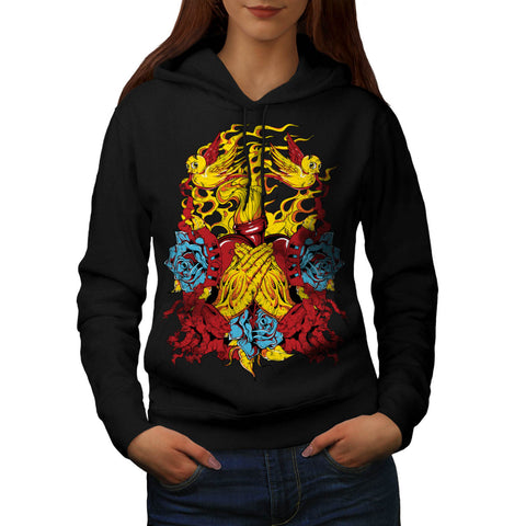 Heart Beats Prayer Womens Hoodie