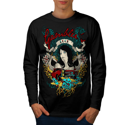 Gambler Beginner Luck Mens Long Sleeve T-Shirt