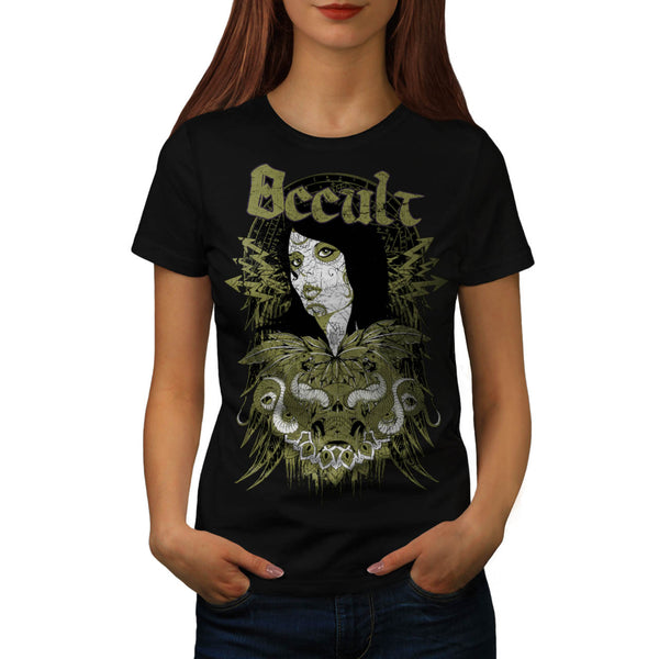 Occult Cult Lady Girl Womens T-Shirt