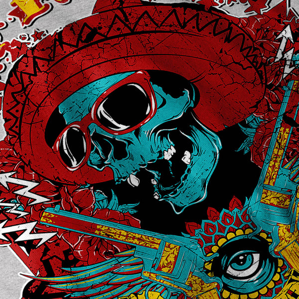Mexico Skull Gun Life Mens T-Shirt