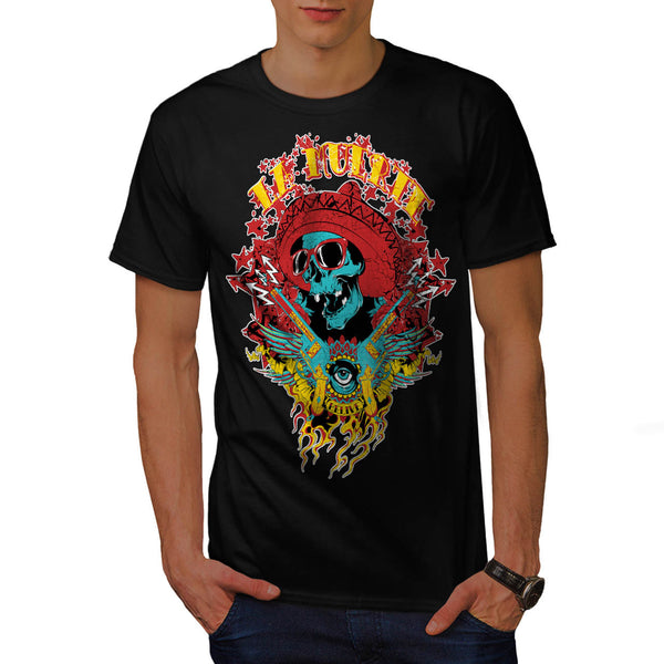 Mexico Skull Gun Life Mens T-Shirt