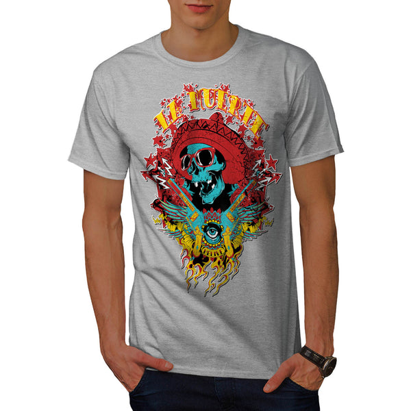 Mexico Skull Gun Life Mens T-Shirt