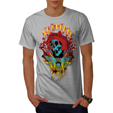 Mexico Skull Gun Life Mens T-Shirt