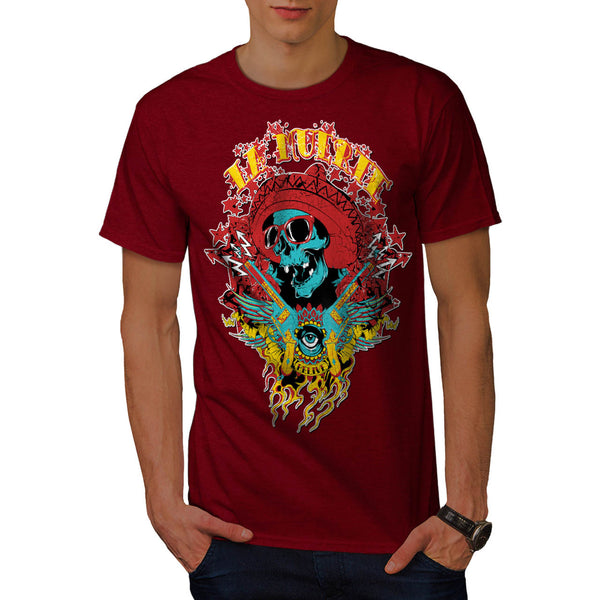 Mexico Skull Gun Life Mens T-Shirt