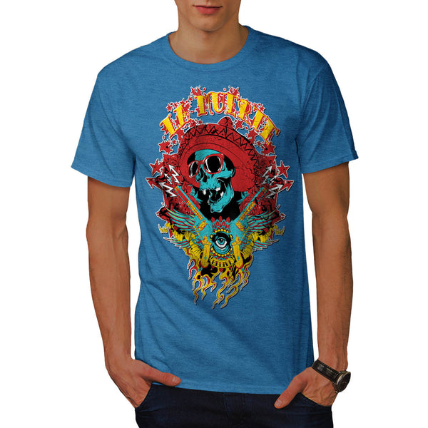 Mexico Skull Gun Life Mens T-Shirt