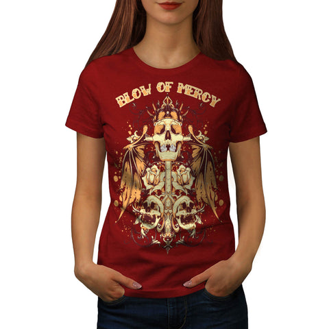 Blow Of Mercy Skull Womens T-Shirt