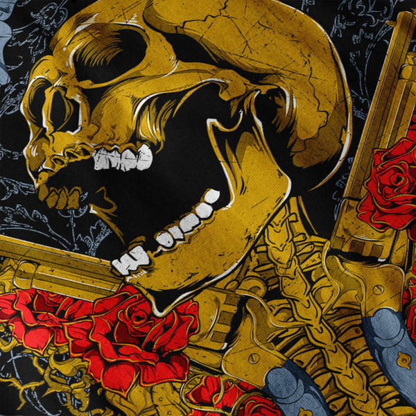 Guns And Roses Skull Mens Long Sleeve T-Shirt
