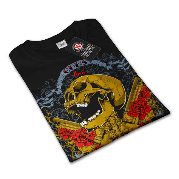 Guns And Roses Skull Mens Long Sleeve T-Shirt
