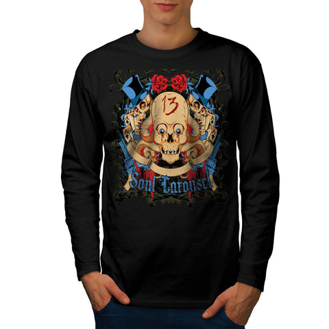 Soul Carousel Skull Mens Long Sleeve T-Shirt