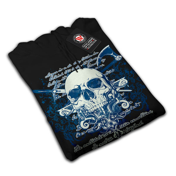Death Skull Script Mens Hoodie
