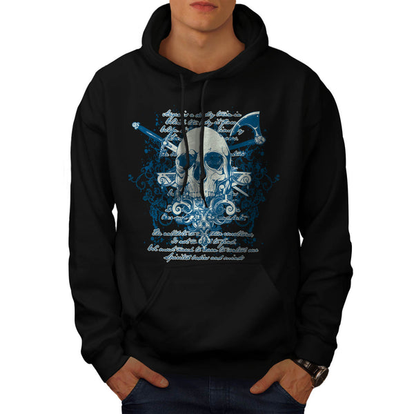 Death Skull Script Mens Hoodie