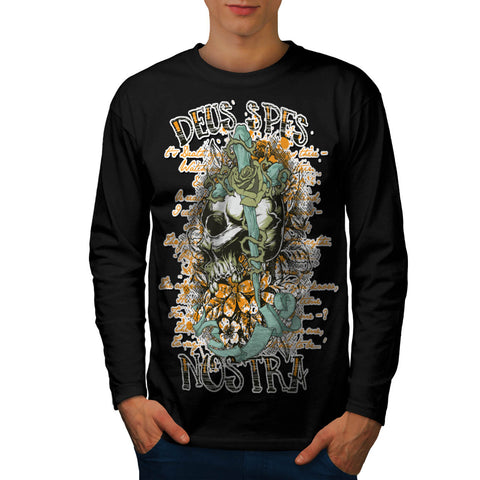 Monster Skull Curse Mens Long Sleeve T-Shirt