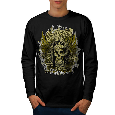 Best Pilot Fly Plane Mens Long Sleeve T-Shirt