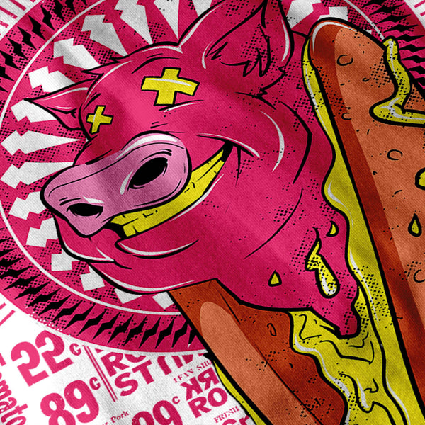 Junk Food Hot Dog Pig Womens T-Shirt