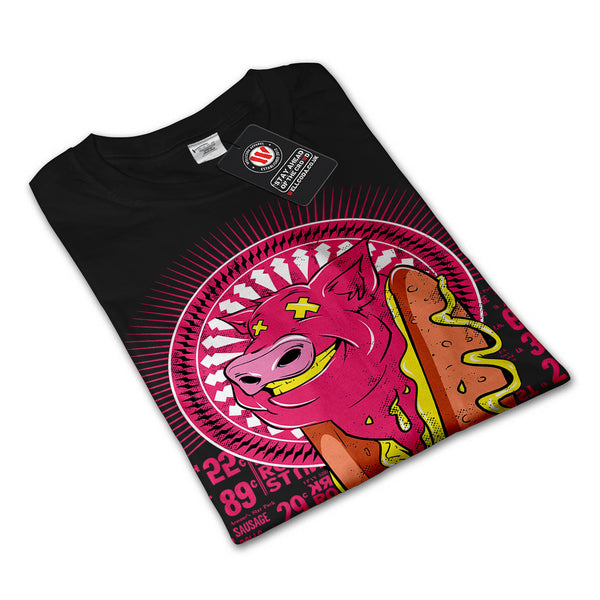 Junk Food Hot Dog Pig Mens Long Sleeve T-Shirt