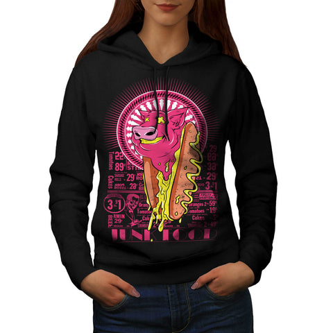 Junk Food Hot Dog Pig Womens Hoodie