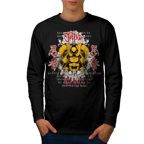 Japan Warrior Mask Mens Long Sleeve T-Shirt