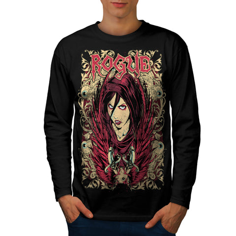 Rogue Rebel Girl Robe Mens Long Sleeve T-Shirt