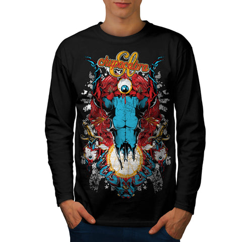 Chupacabra Demon Hell Mens Long Sleeve T-Shirt