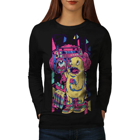 Furry Animal Alien Womens Long Sleeve T-Shirt