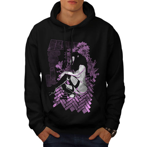 Tease Queen Lion Mask Mens Hoodie