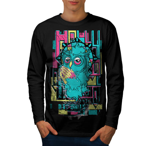 Holy Religious Owl Mens Long Sleeve T-Shirt