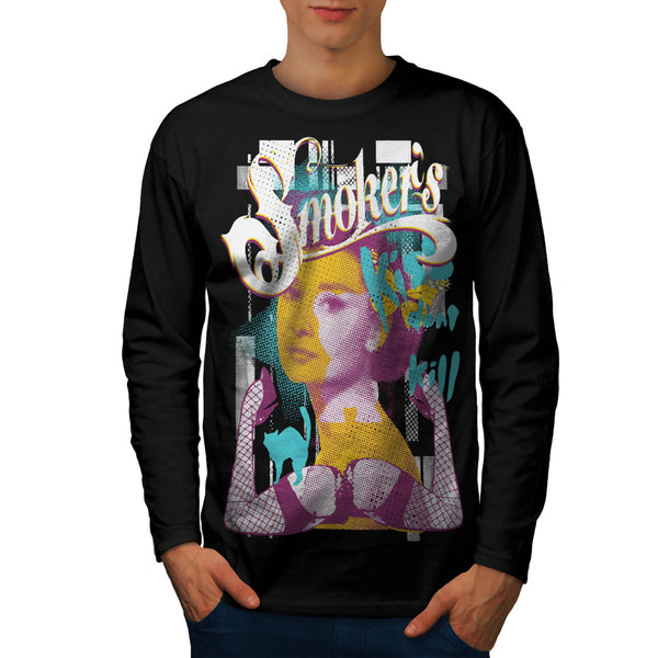 Smoker Kiss Dont Kill Mens Long Sleeve T-Shirt