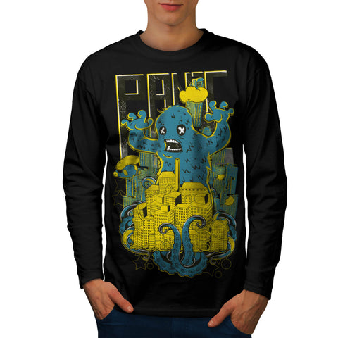Panic City Monster Mens Long Sleeve T-Shirt