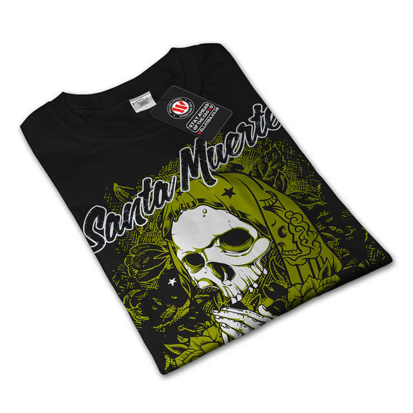Santa Muerte Skull Mens Long Sleeve T-Shirt