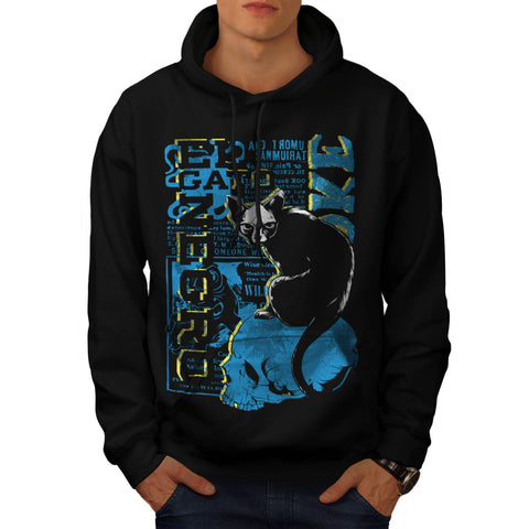 Gato Negro Black Cat Mens Hoodie