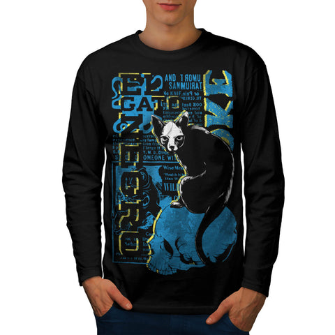 Gato Negro Black Cat Mens Long Sleeve T-Shirt