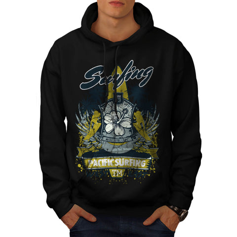 Pacific Surfing Beach Mens Hoodie