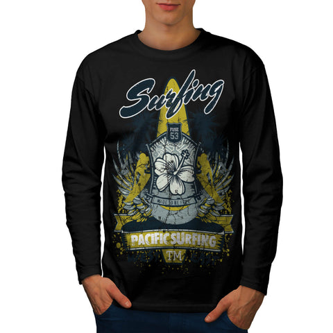 Pacific Surfing Beach Mens Long Sleeve T-Shirt