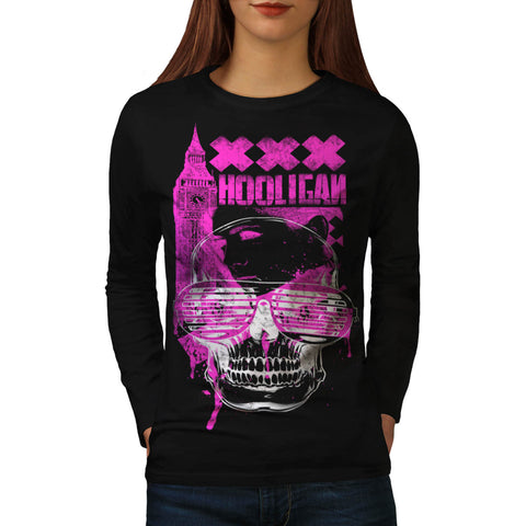 DJ Hooligan Skull XXX Womens Long Sleeve T-Shirt