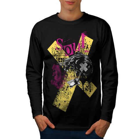 Cursed Soul Skull USA Mens Long Sleeve T-Shirt