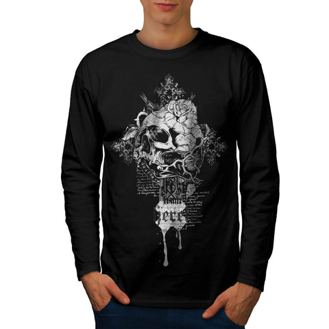 Heretic Monster Skull Mens Long Sleeve T-Shirt