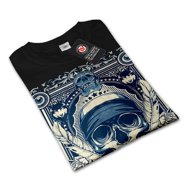 Skull Gangster Head Mens Long Sleeve T-Shirt