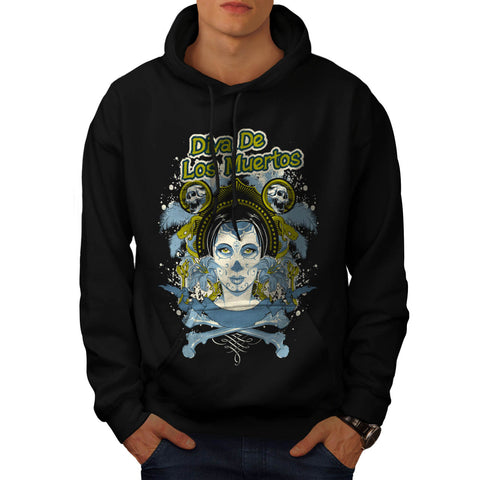 Diva Of The Dead Face Mens Hoodie
