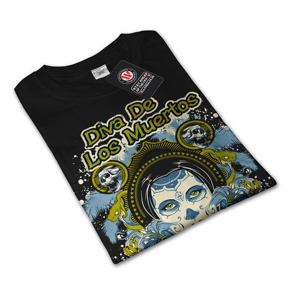 Diva Of The Dead Face Mens Long Sleeve T-Shirt