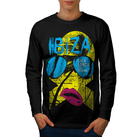 Ibiza Summer Funk Lip Mens Long Sleeve T-Shirt