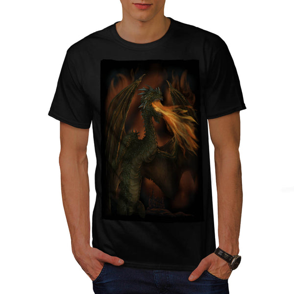 Dragon Dark Castle Mens T-Shirt