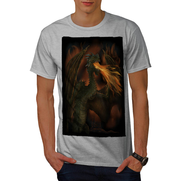 Dragon Dark Castle Mens T-Shirt