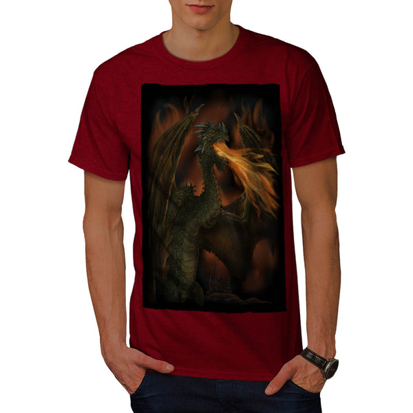 Dragon Dark Castle Mens T-Shirt