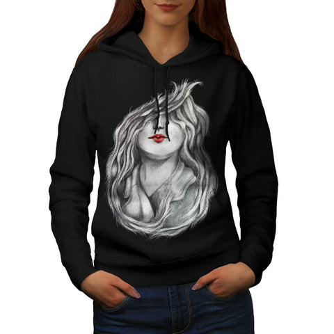 Woman Red LIp Beauty Womens Hoodie