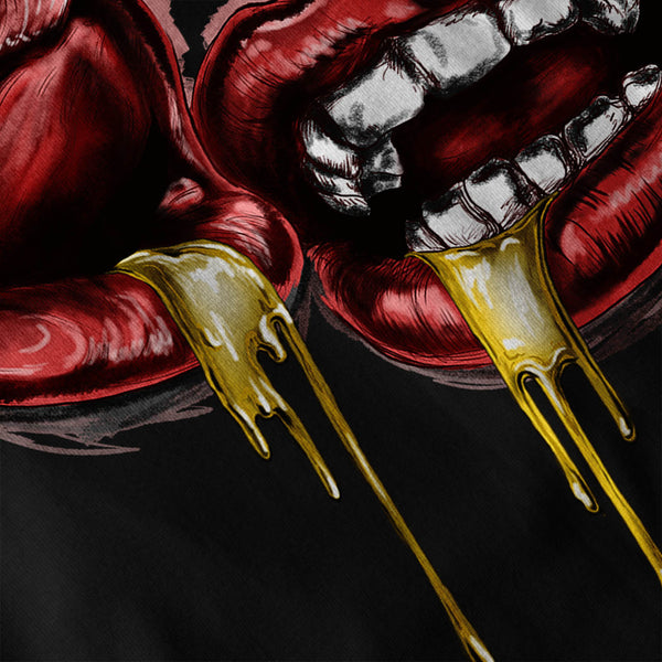 Red Lip Golden Kiss Mens Hoodie