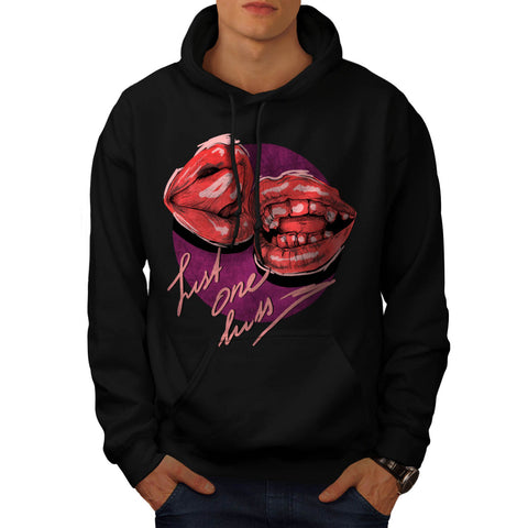 Just One Kiss Red Lip Mens Hoodie