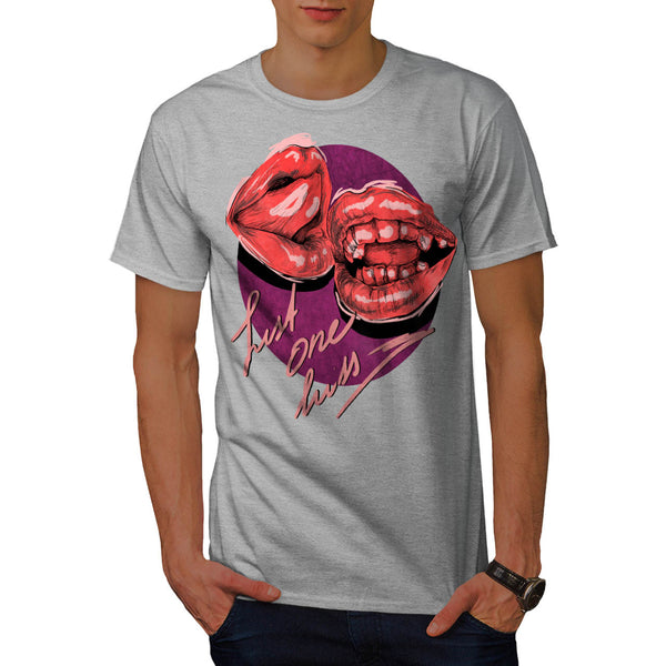 Just One Kiss Red Lip Mens T-Shirt