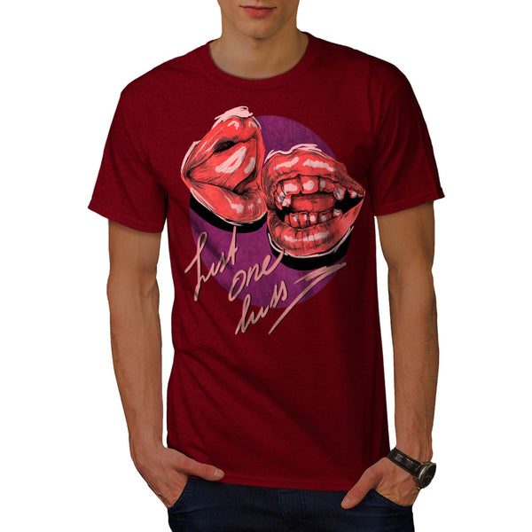 Just One Kiss Red Lip Mens T-Shirt